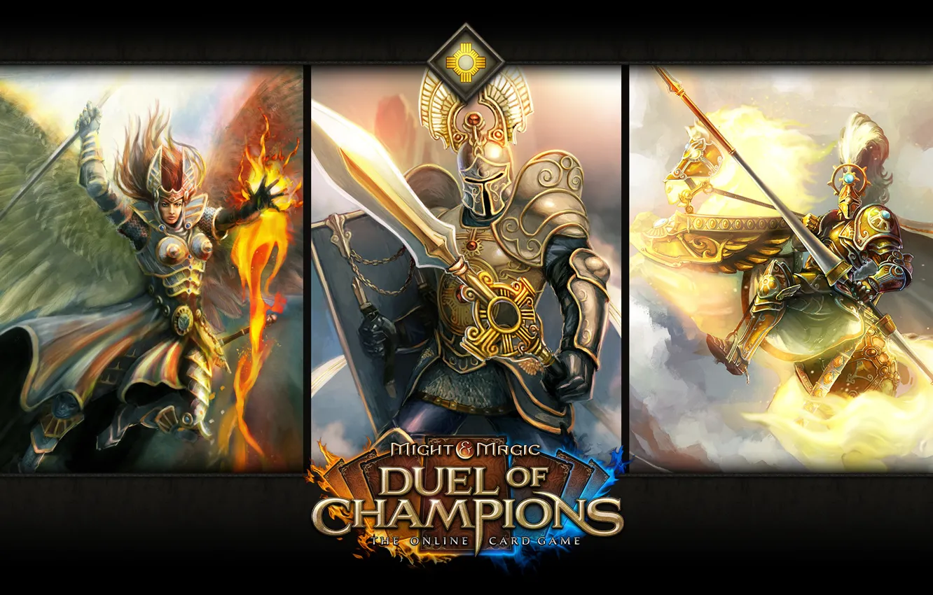 Фото обои Алия, Might &amp; Magic: Duel of Champions, крестоносец солнца, священный гвардеец