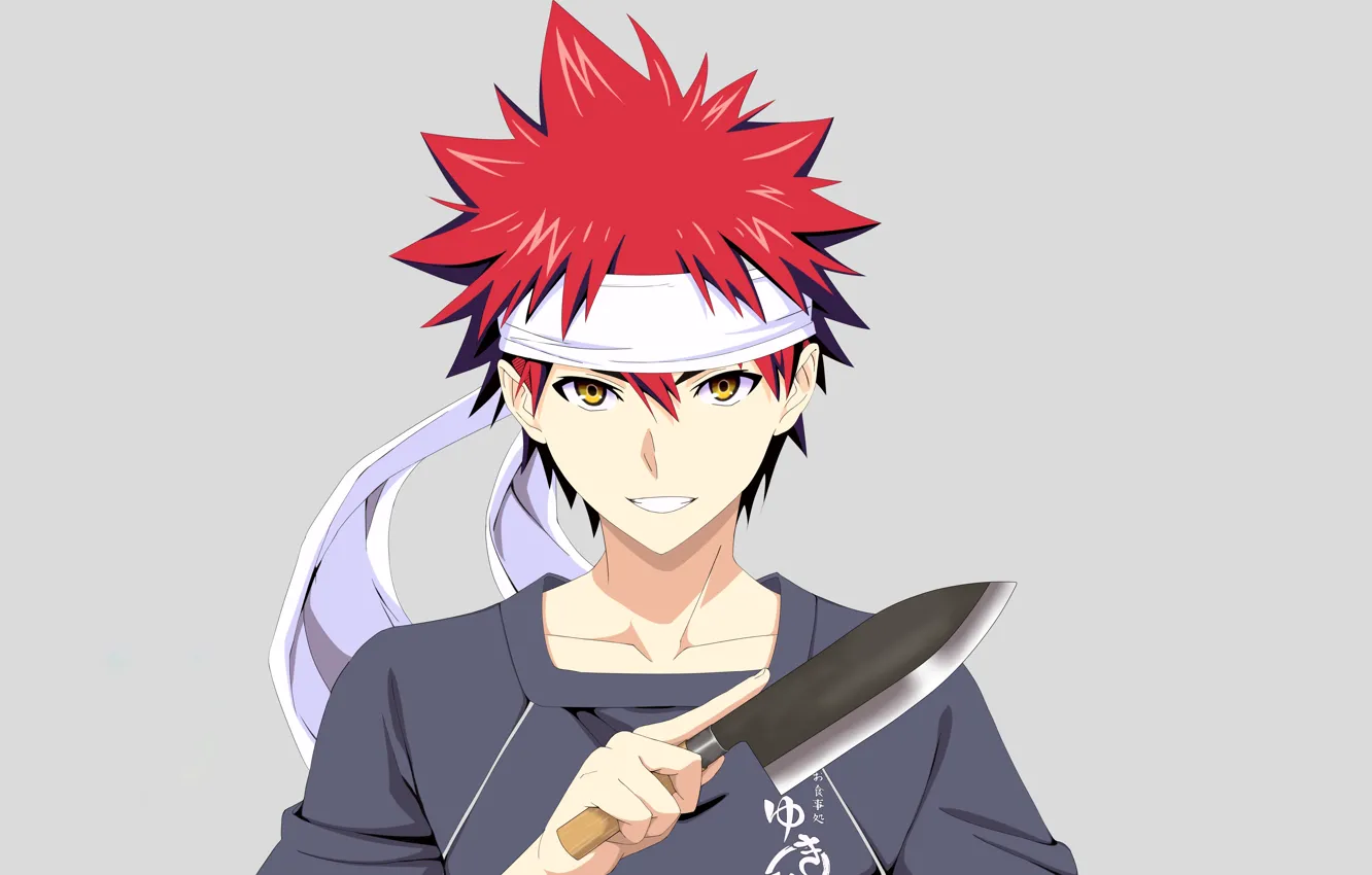 Фото обои red, red hair, anime, boy, redhead, asian, knife, manga