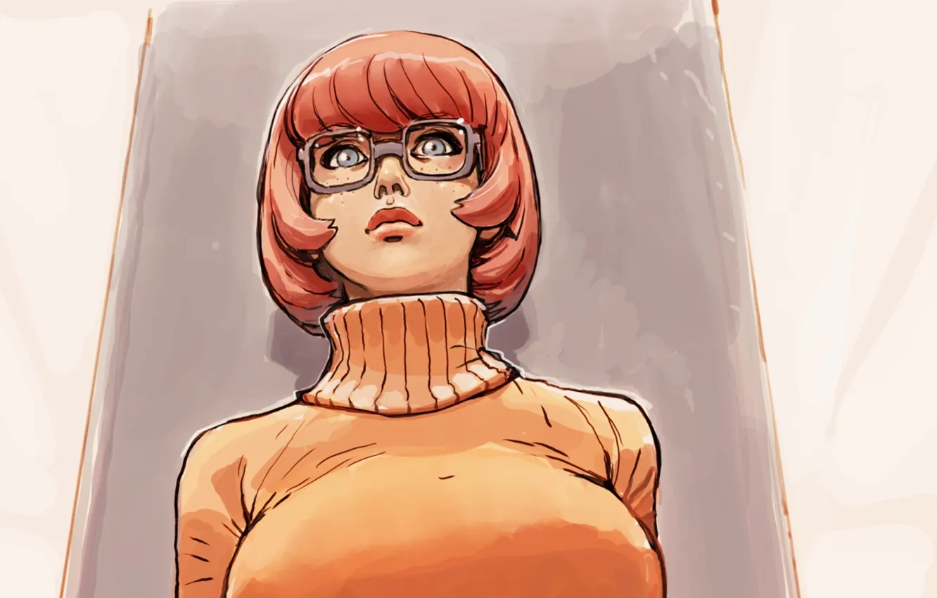 Фото обои грудь, девушка, арт, очки, Scooby-Doo, Velma Dinkley, joel27