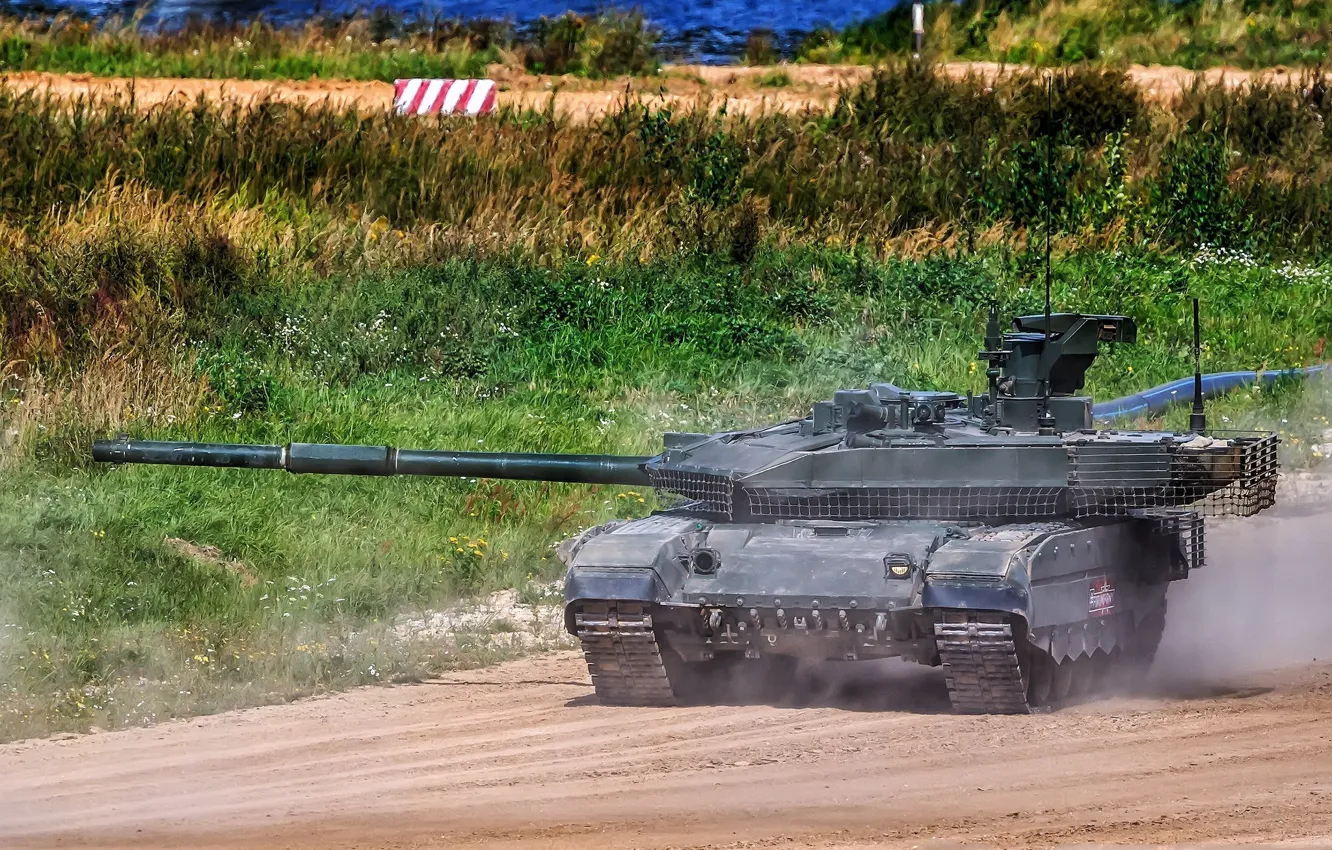 Фото обои танк, полигон, модернизированный, бронетехника России, Т-90М