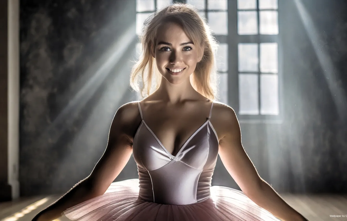 Фото обои girl, blonde, portrait, ai art