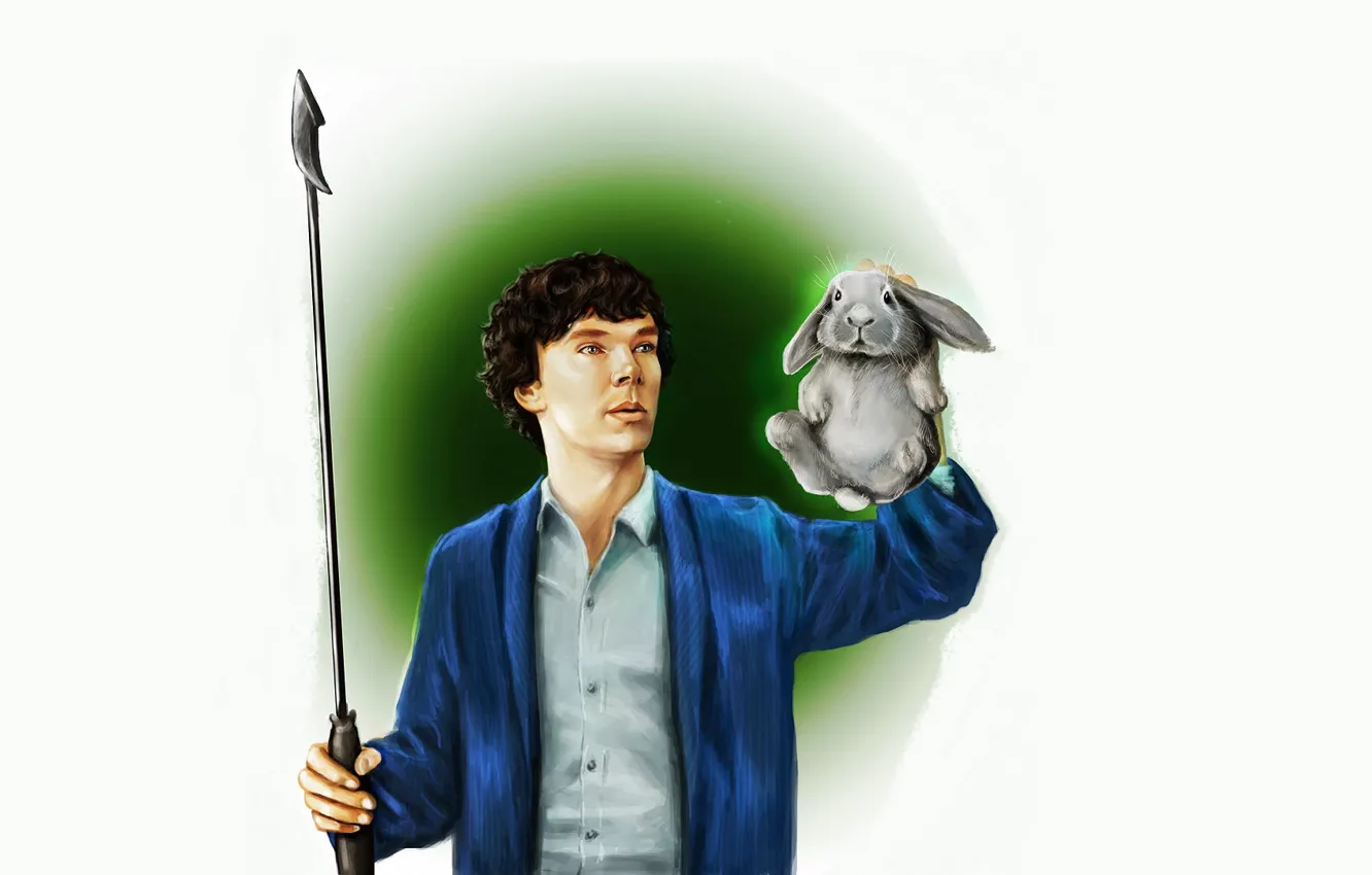 Фото обои кролик, арт, Шерлок Холмс, гарпун, Бенедикт Камбербэтч, Benedict Cumberbatch, Sherlock, Sherlock BBC