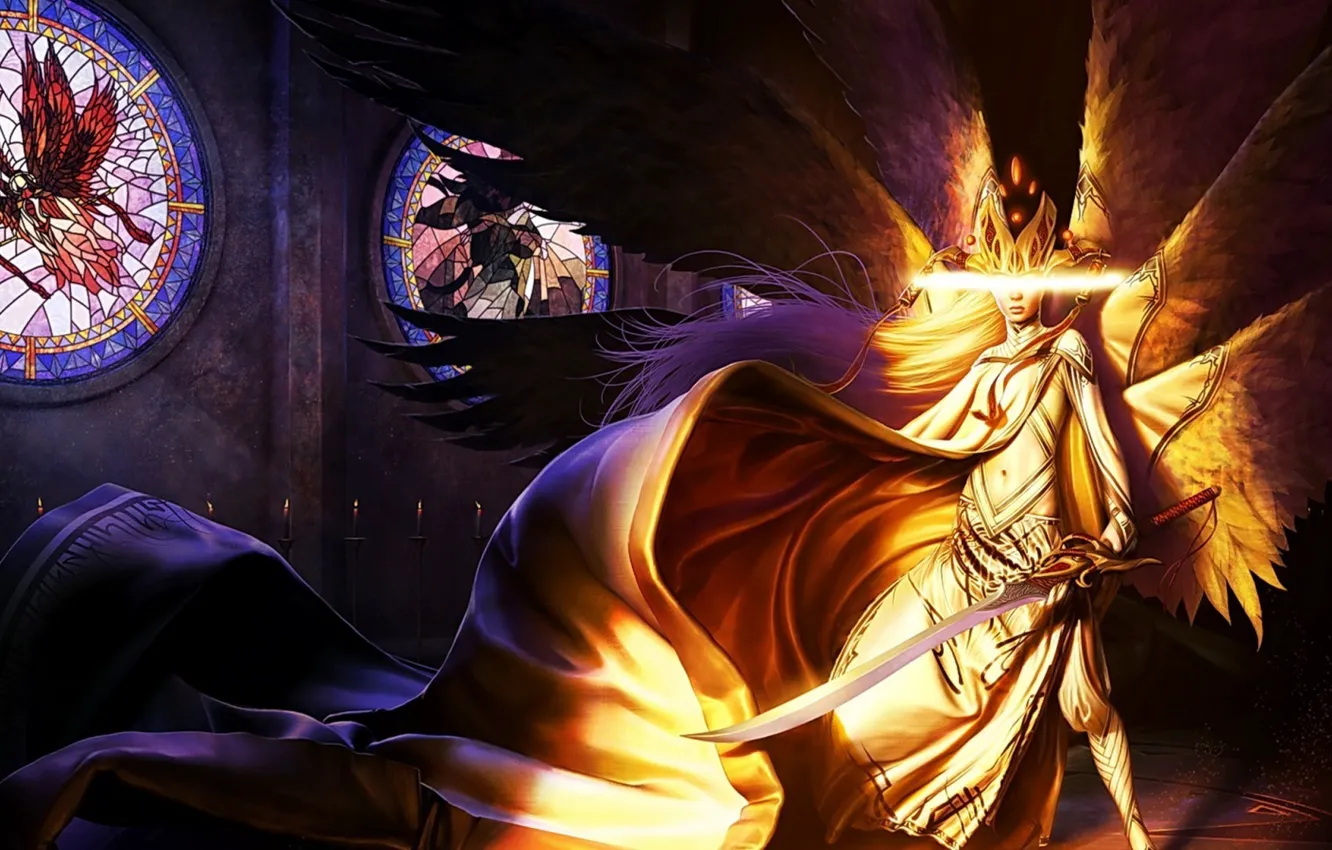 Фото обои ангел, меч, Magic The Gathering, Архангел