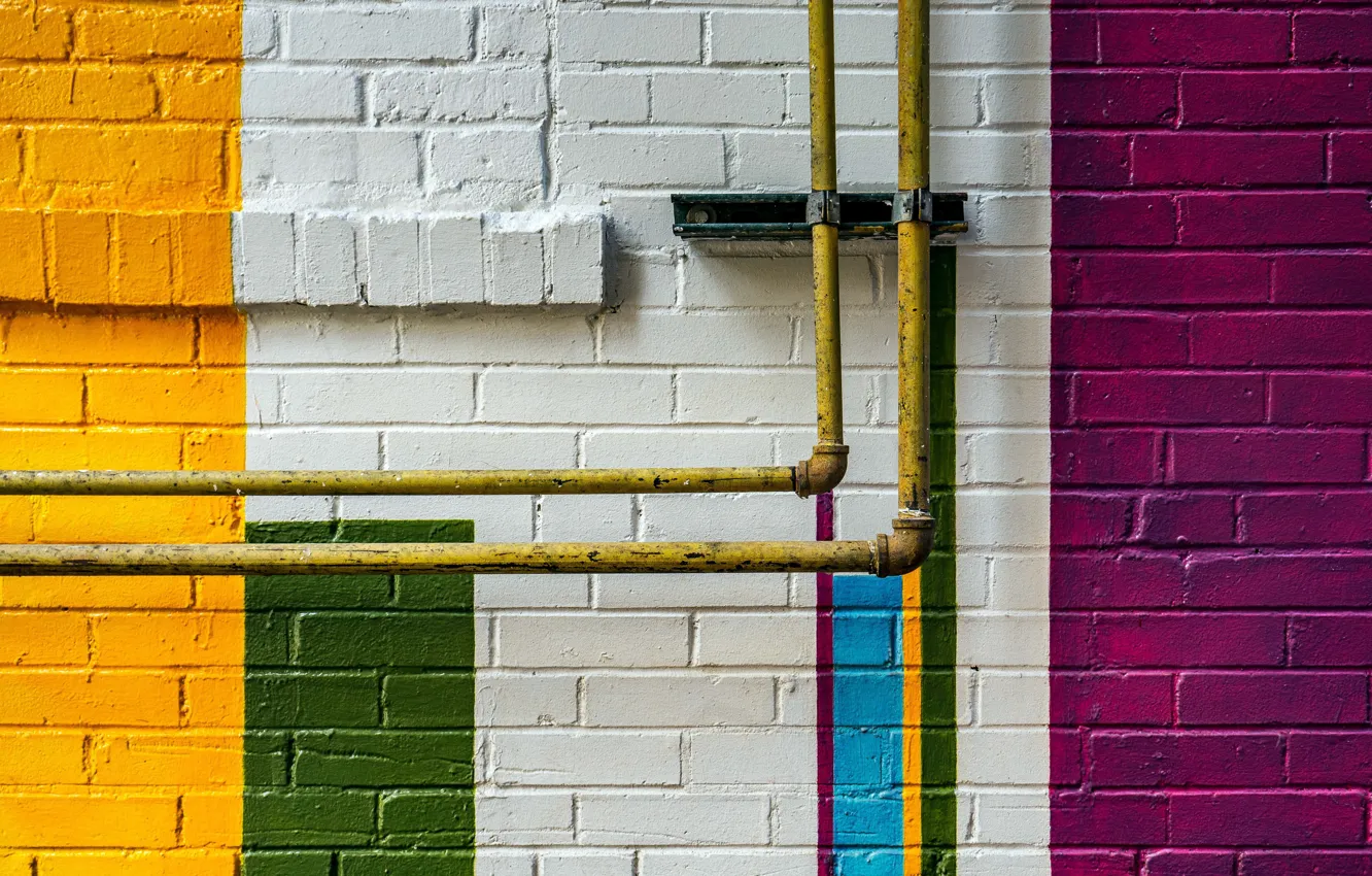 Фото обои трубы, стена, цвет