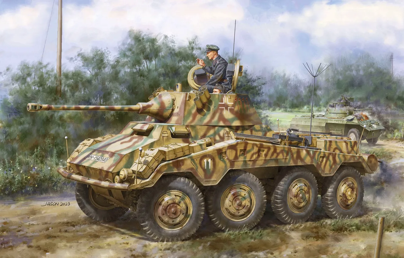 Фото обои Германия, бронетехника, бронеавтомобиль, вермахт, Puma