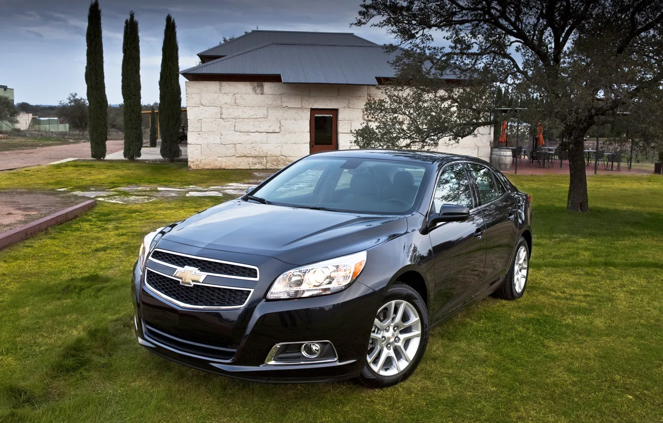 Фото обои черный, Chevrolet, автомобиль, Malibu