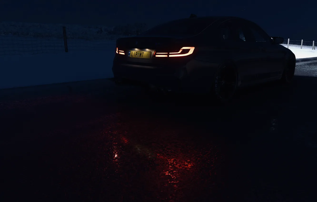Фото обои HDR, BMW, Winter, Night, Game, Backlight, UHD, Xbox One X