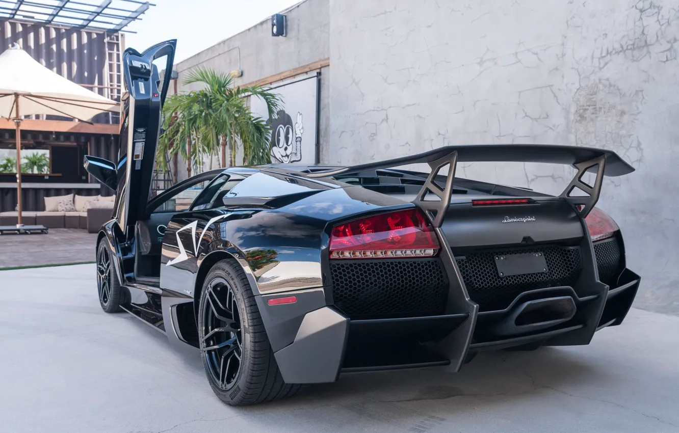 Фото обои Lamborghini, Murcielago, Lamborghini Murcielago SV, rear view