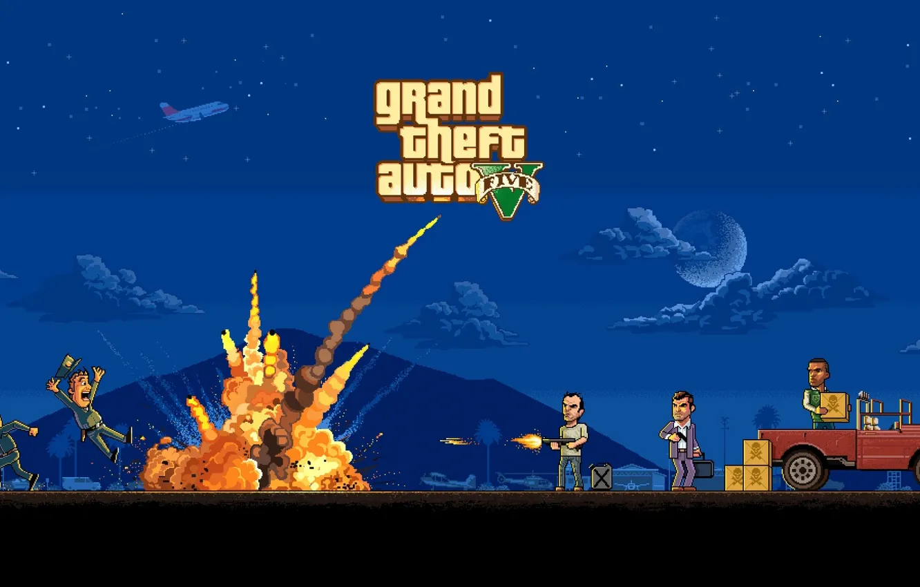 Фото обои art, пиксель, pixel art, gta5