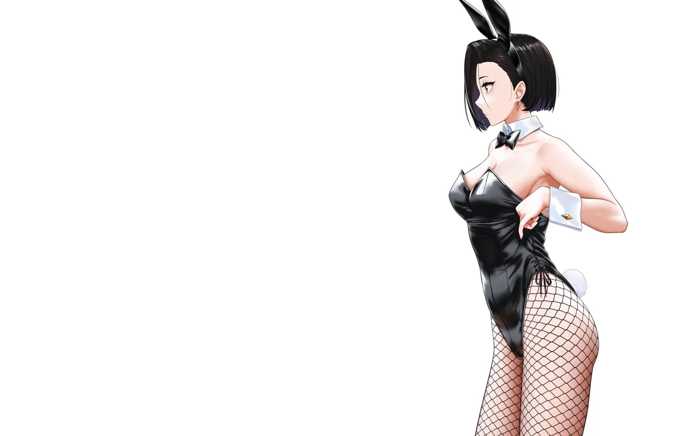 Фото обои sexy, black, Anime, bunny, tight, bunny girl, betting, usagi