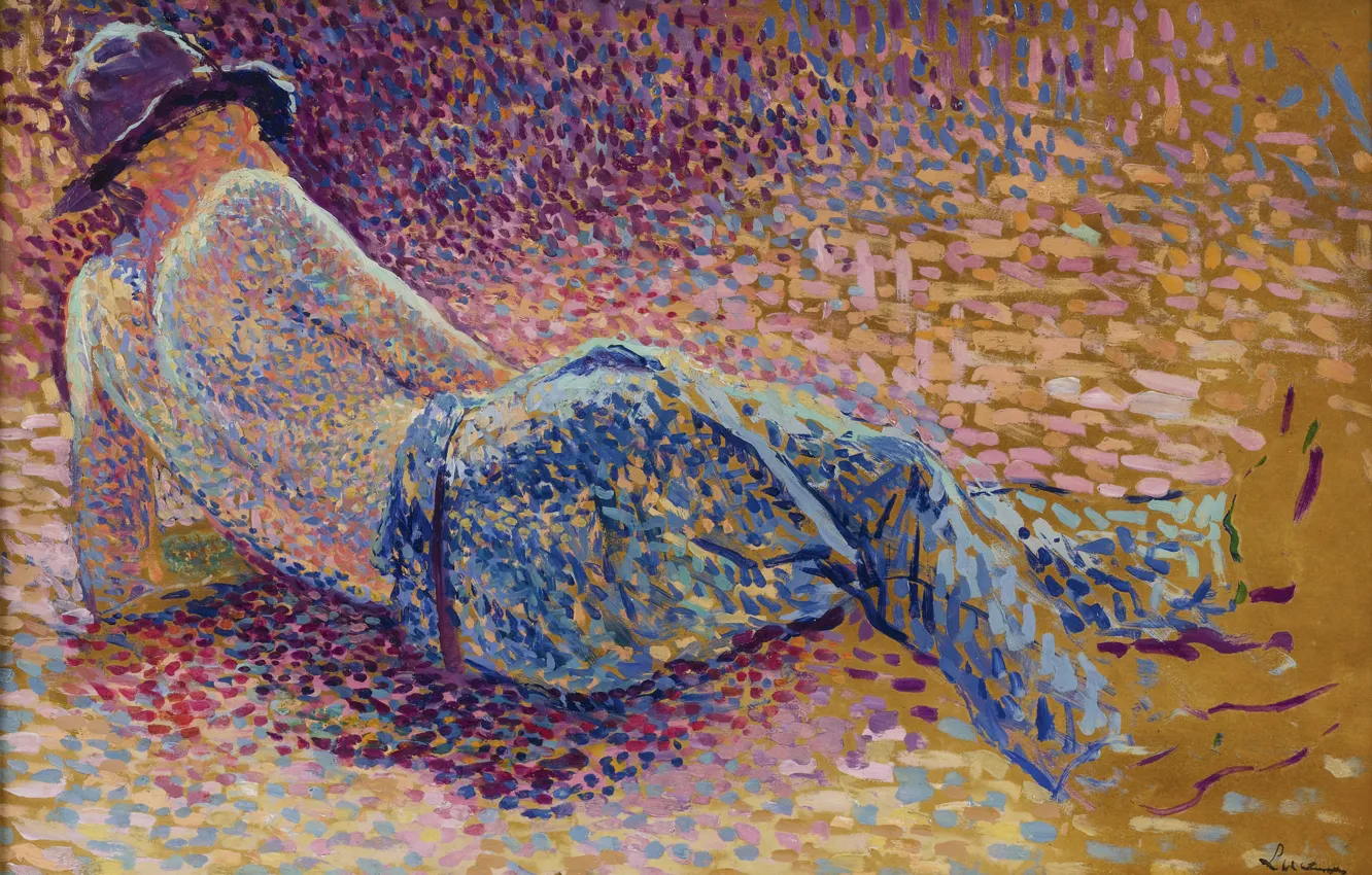 Фото обои картина, 1888, жанровая, Максимильен Люс, Maximilien Luce, Отдыхающий Рабочий