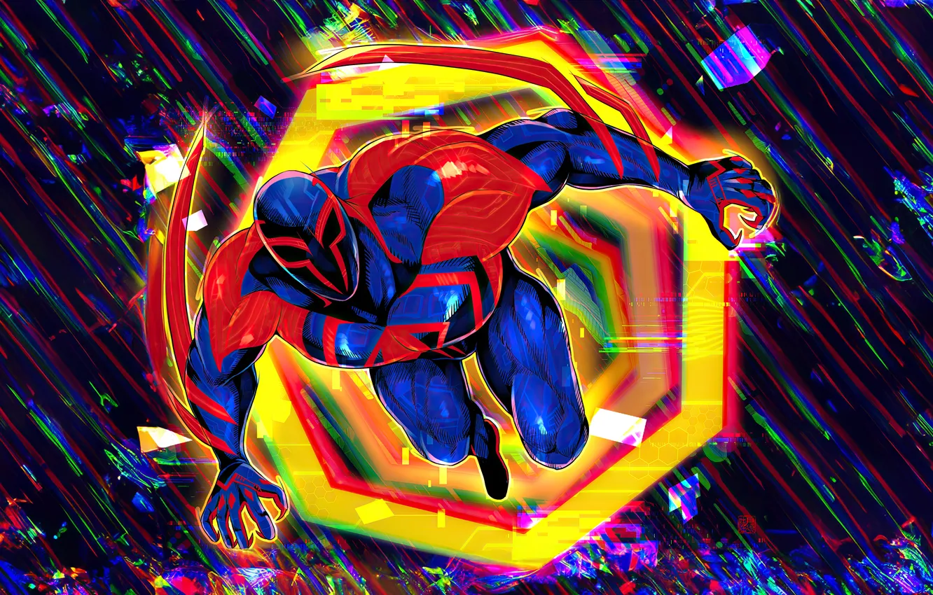 Фото обои spiderman, wonder, fantast art