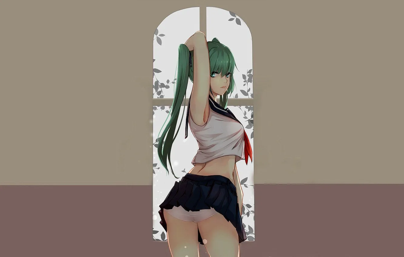 Фото обои girl, anime, figure, skirt