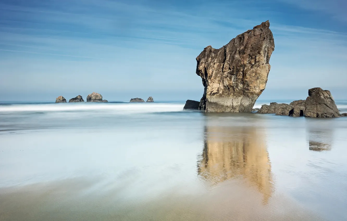 Фото обои море, пейзаж, скалы, Spain, Asturias