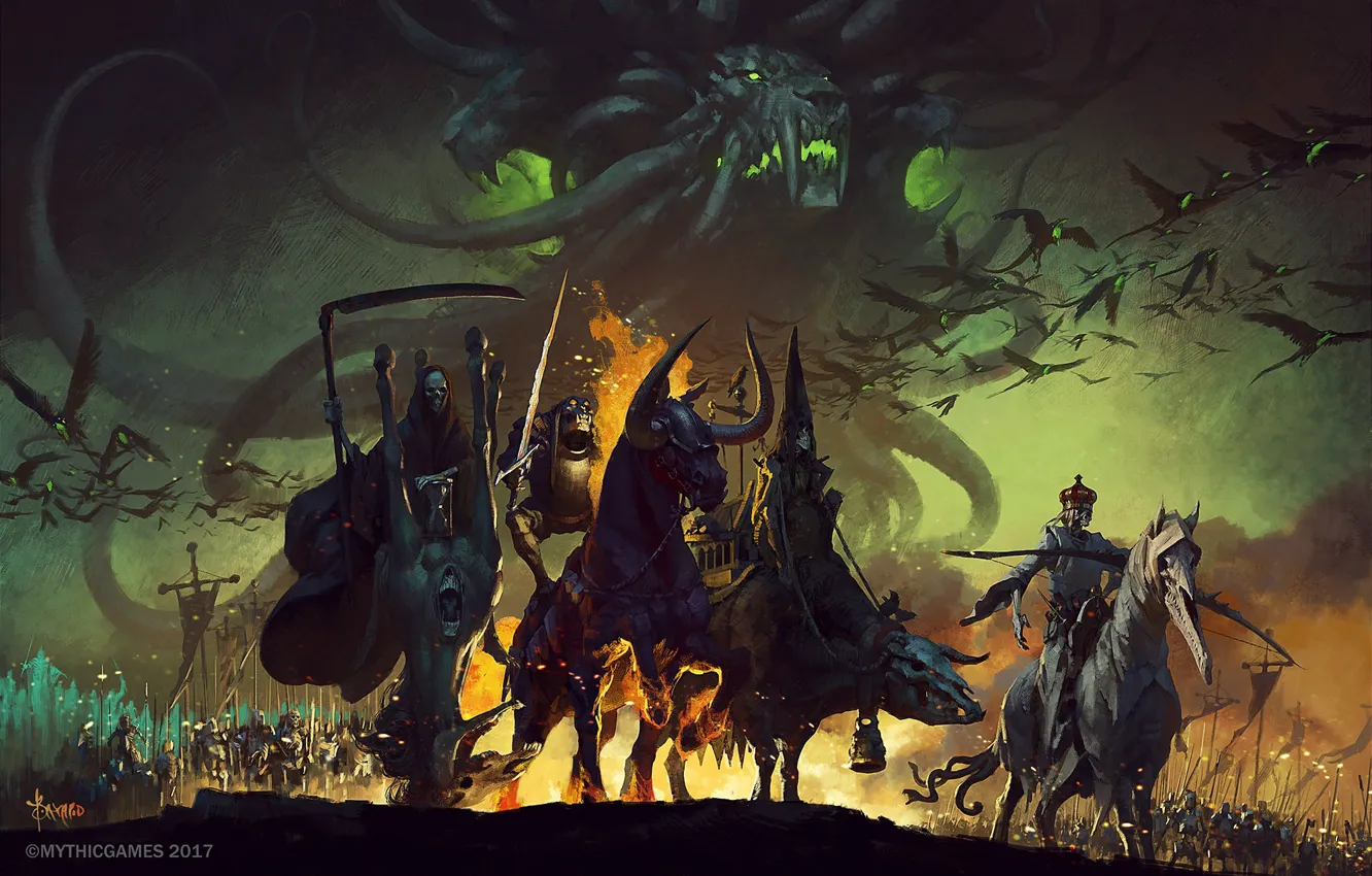 Фото обои фантастика, конец света, art, Four Horsemen of the Apocalypse, Четыре всадника Апокалипсиса