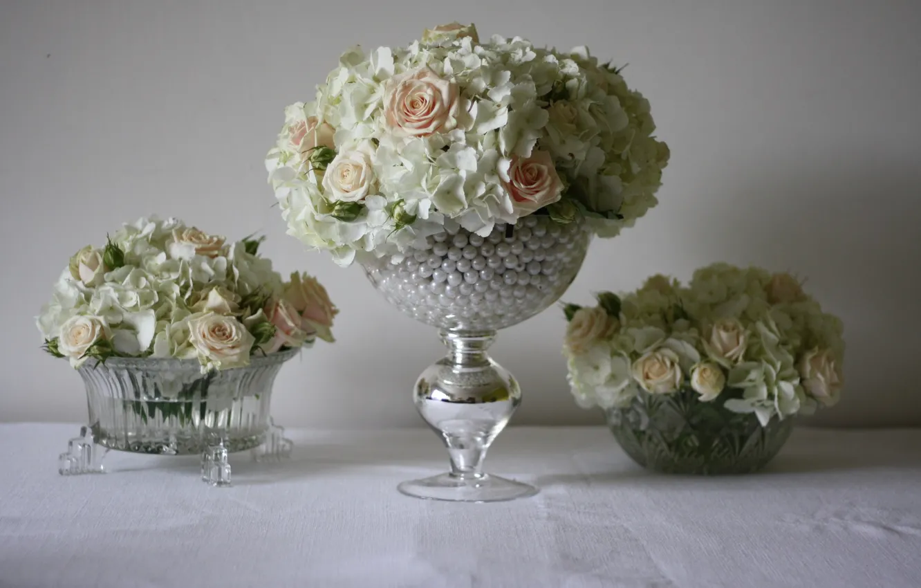 Фото обои цветы, вазы, компазиция