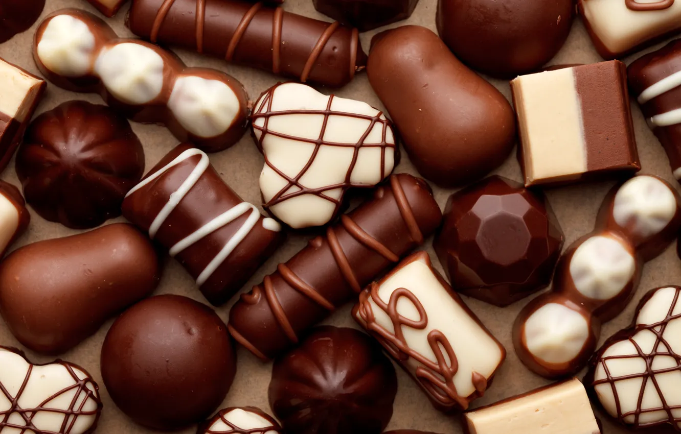 Фото обои белый, шоколад, конфеты, сладости, chocolate, candy, молочный