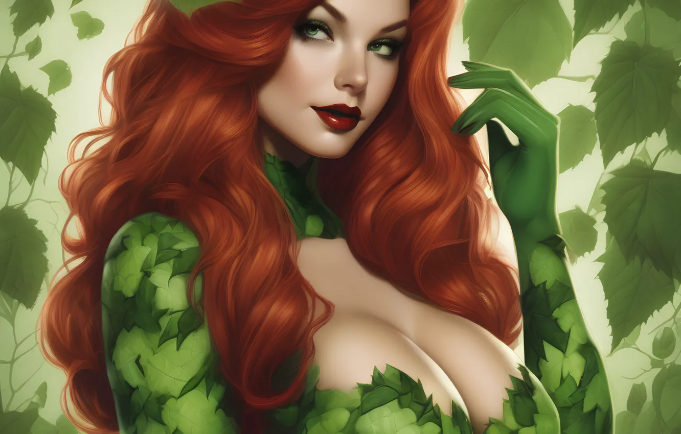 Фото обои redhead, dc comics, poison ivy