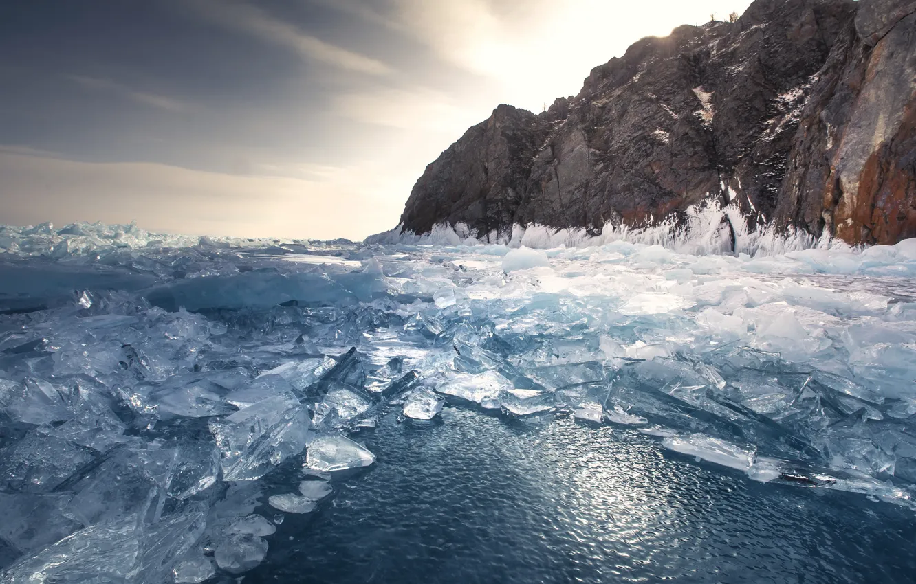 Фото обои лед, небо, вода, озеро, ice, sky, lake