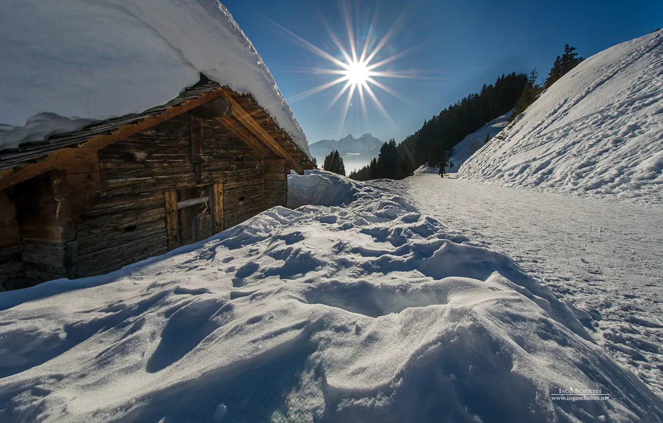 Фото обои mountains, snow, switzerland