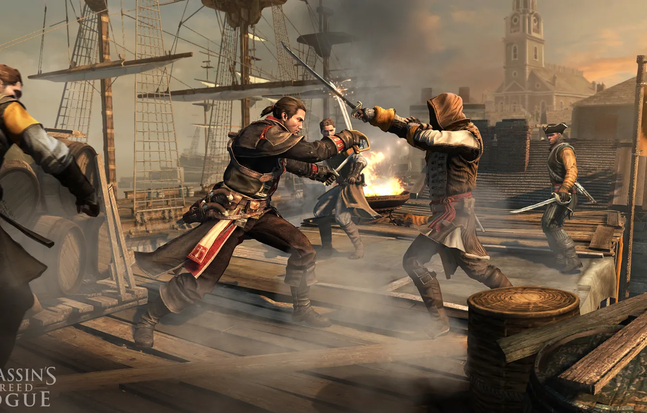 Фото обои битва, Убийца, асасин, охотник, Assassin’s Creed, Асасинс Крид Изгой, Assassin’s Creed Rogue