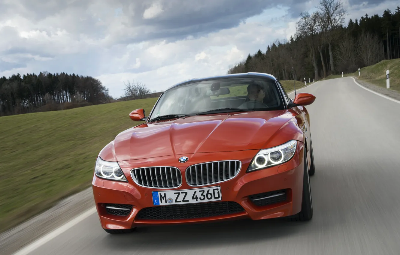 Фото обои растительность, BMW, родстер, вид спереди, 2013, E89, BMW Z4, Z4
