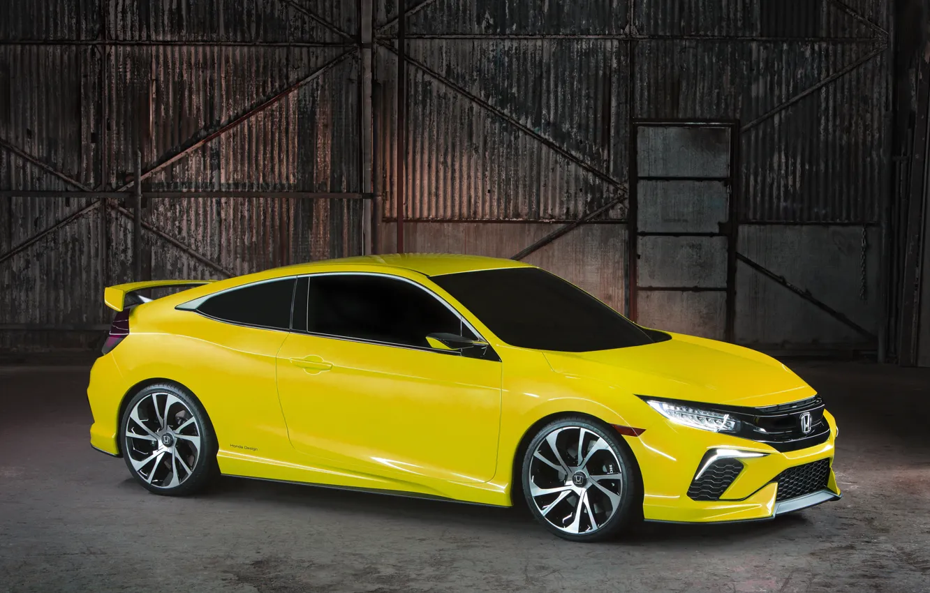 Фото обои купе, Honda, сбоку, 2015, Civic Concept