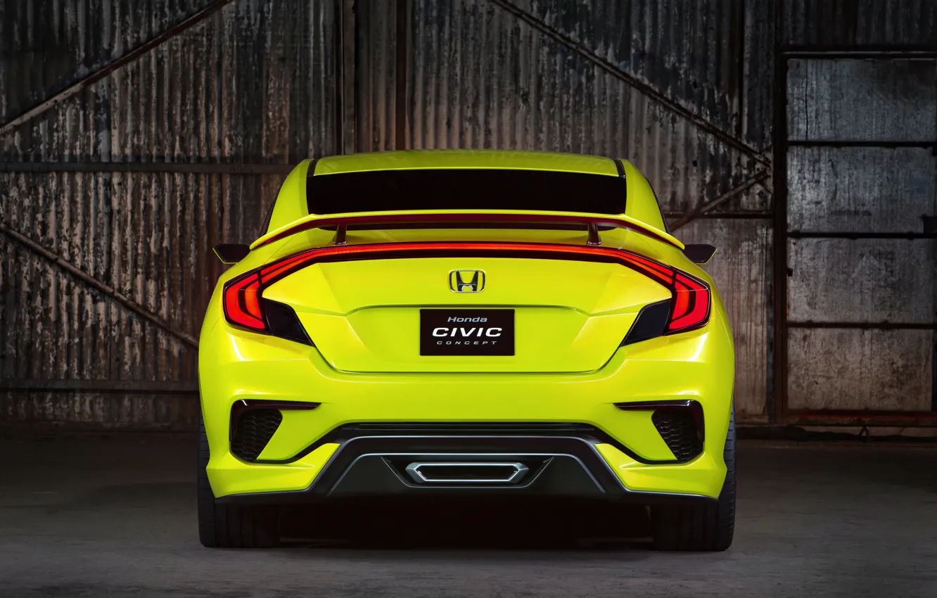 Фото обои купе, Honda, задом, 2015, Civic Concept