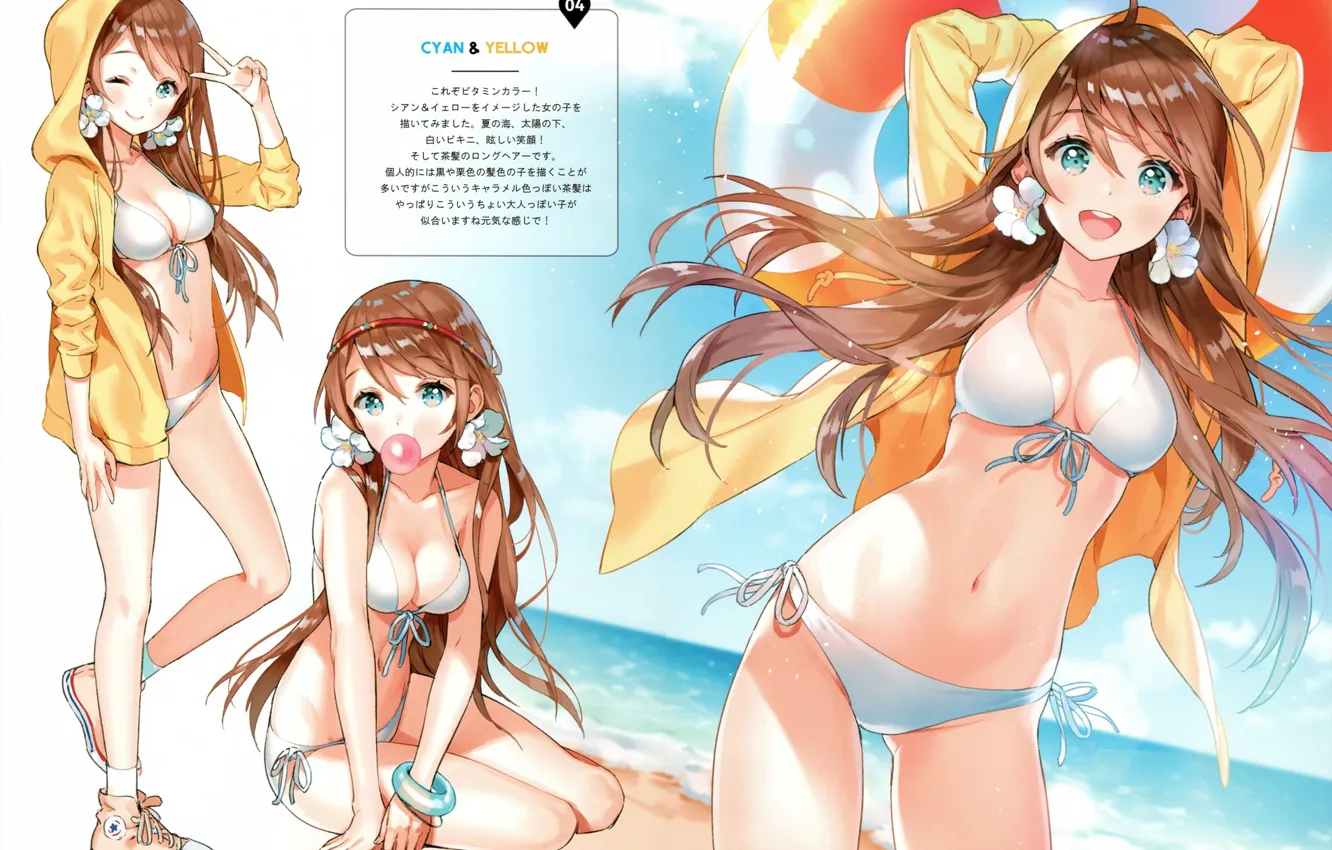 Фото обои купальник, лето, девушка, scan, ancotaku