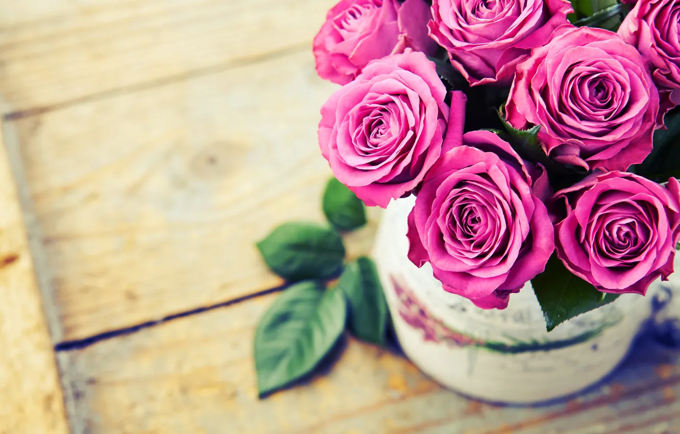 Фото обои розы, ваза, розовые, Roses