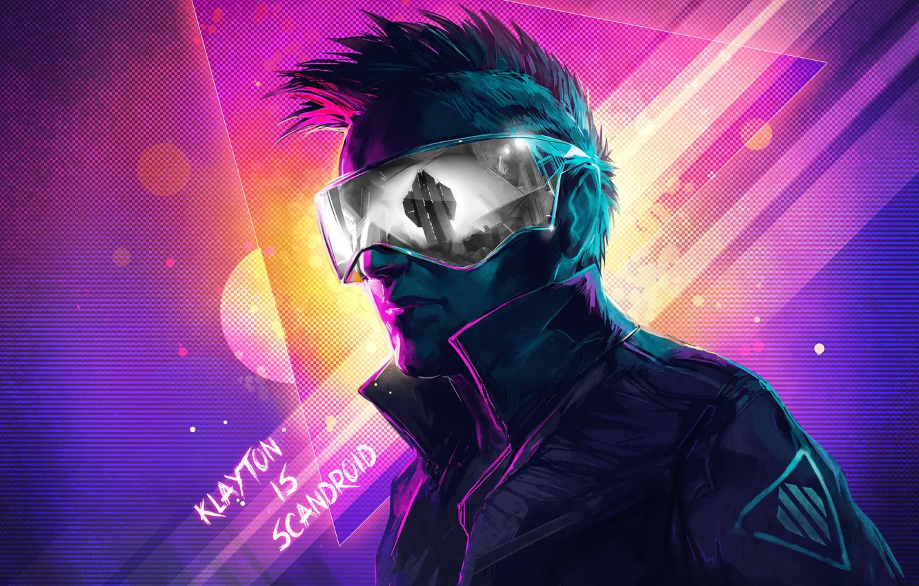 Фото обои pink, neon, Monochrome, guy, celldweller, Scandroid