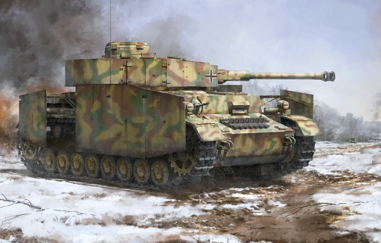 Фото обои Panzerkampfwagen IV, T‑IV, Pz.Kpfw.IV, средний танк бронетанковых войск вермахта, Ausf.G Mid/Late