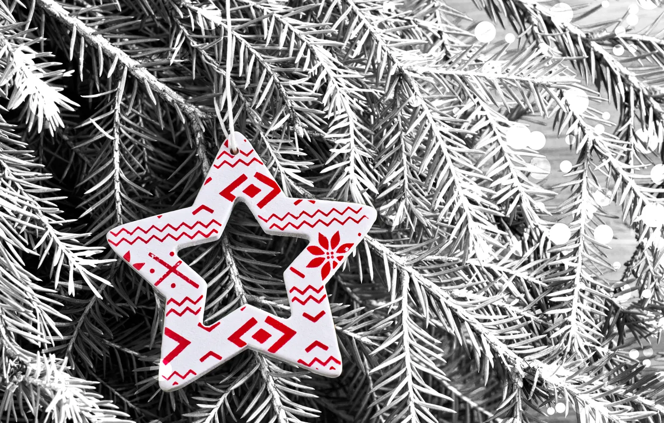 Фото обои снег, украшения, елка, Новый Год, Рождество, happy, Christmas, vintage