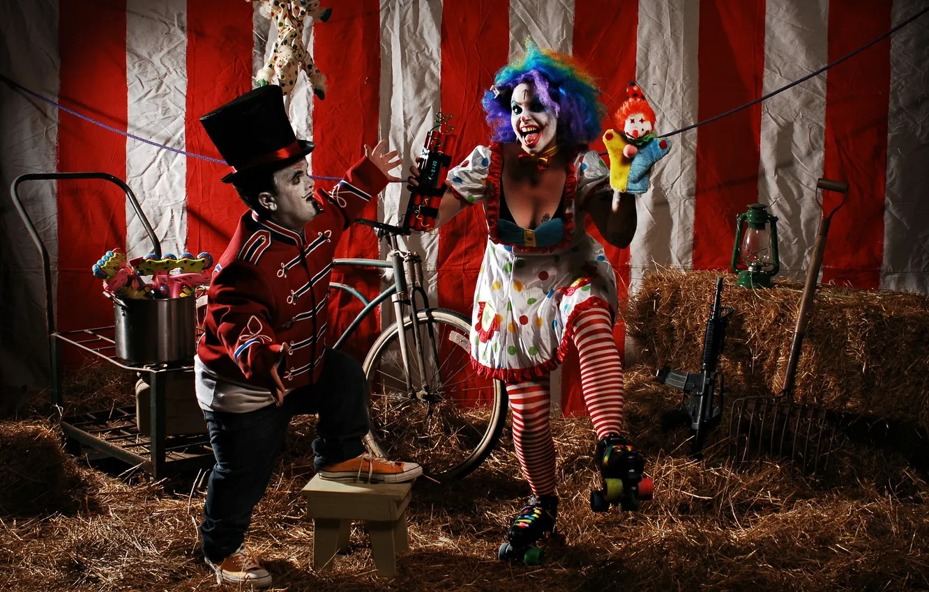Фото обои clown, circus, Roe City Rollers