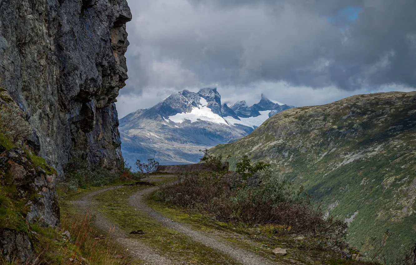 Фото обои дорога, горы, Norway, Jotunheimen, НОрвегия