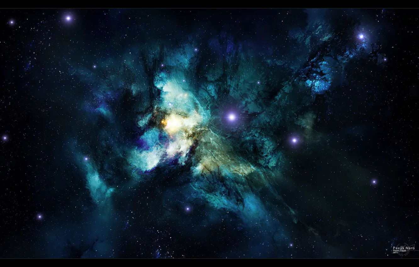 Фото обои космос, туманность, nebula, art