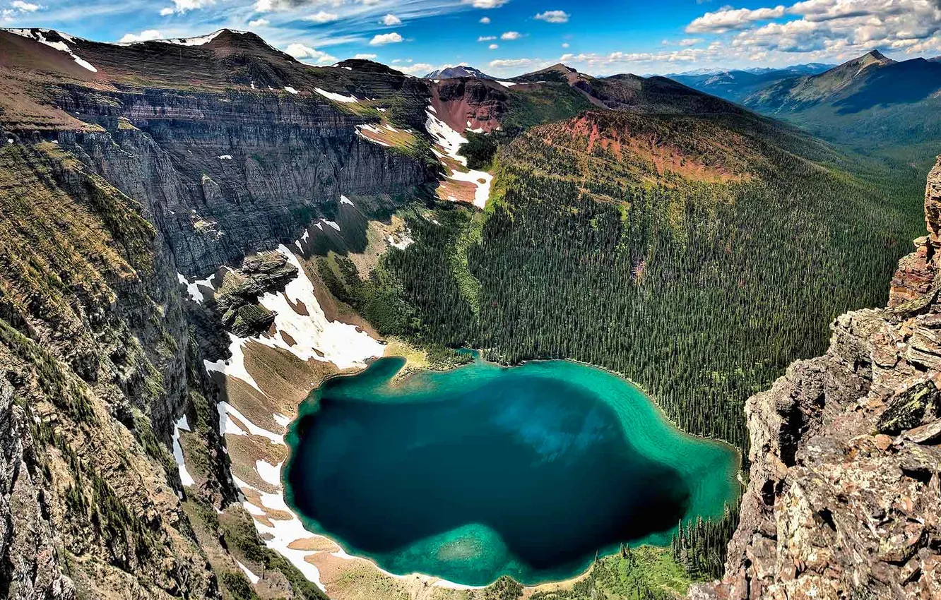 Фото обои горы, озеро, скалы, Канада, Британская Колумбия, Akamina Ridge