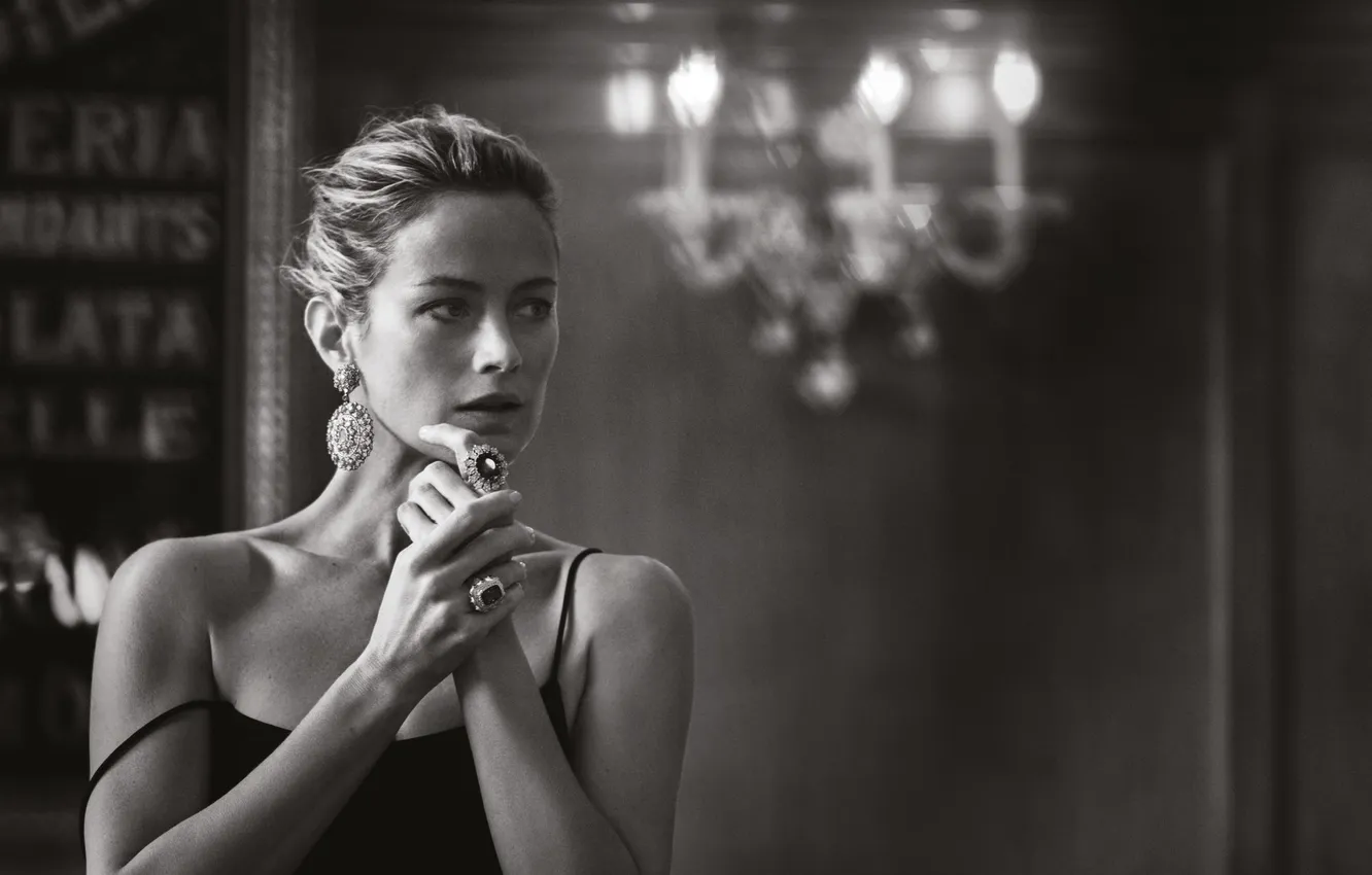 Фото обои portrait, Carolyn Murphy, Peter Lindbergh, black white