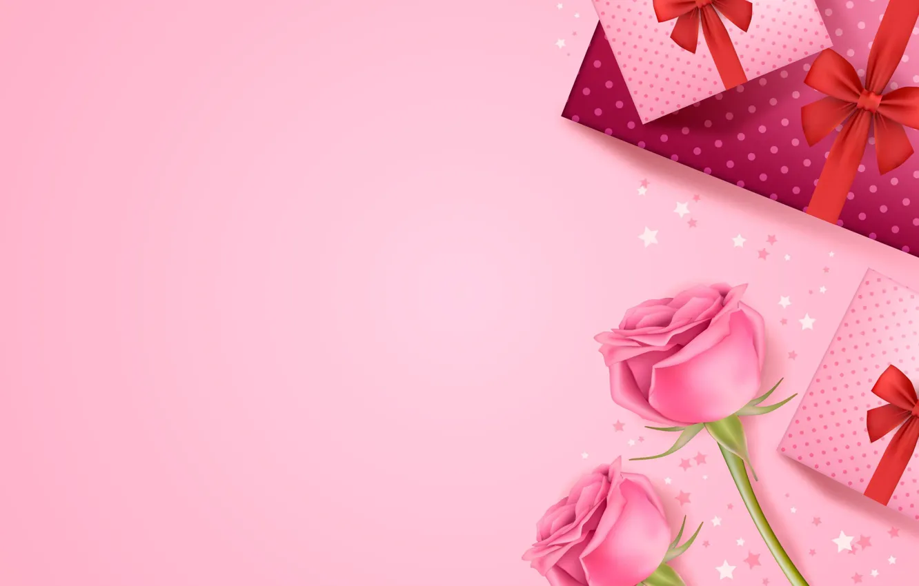 Фото обои любовь, цветы, романтика, розы, подарки, love, happy, pink