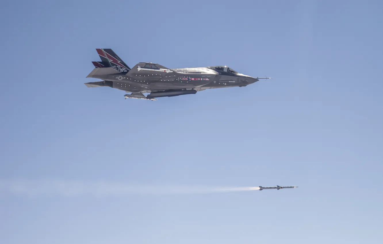Фото обои небо, цель, ракета, Martin, самолёт, американский, Lockheed, малозаметный
