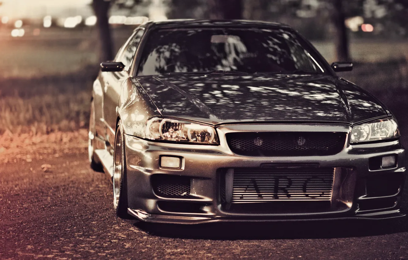 Фото обои дорога, тюнинг, GT-R, ниссан, Nissan Skyline, R34, скай