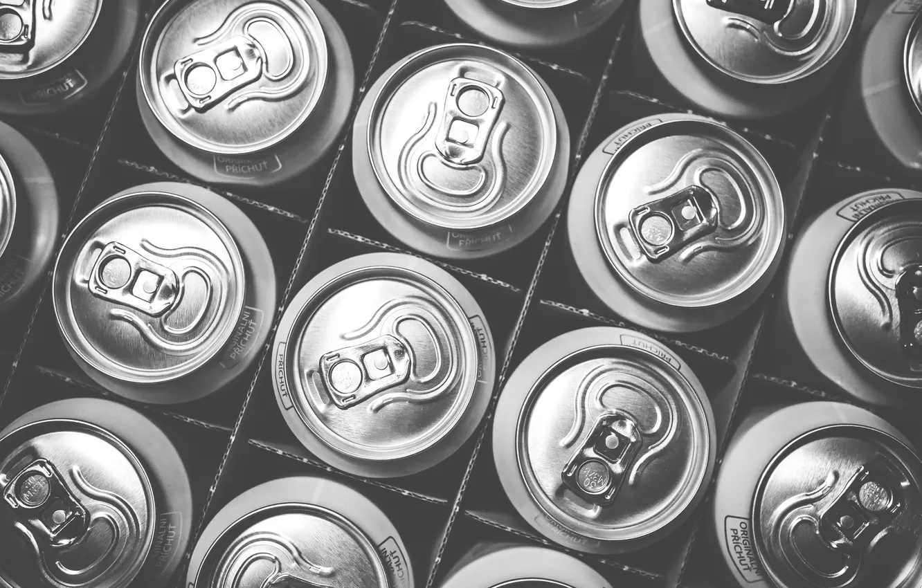 Фото обои pattern, aluminum, cans, soft drinks