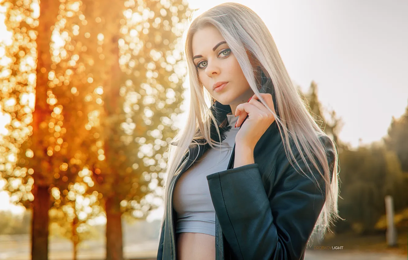 Фото обои осень, модель, Девушка, фигура, блондинка, Alexander Drobkov-Light, Карина Керина