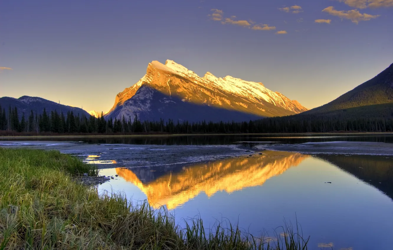 Фото обои вода, горы, озеро, отражение
