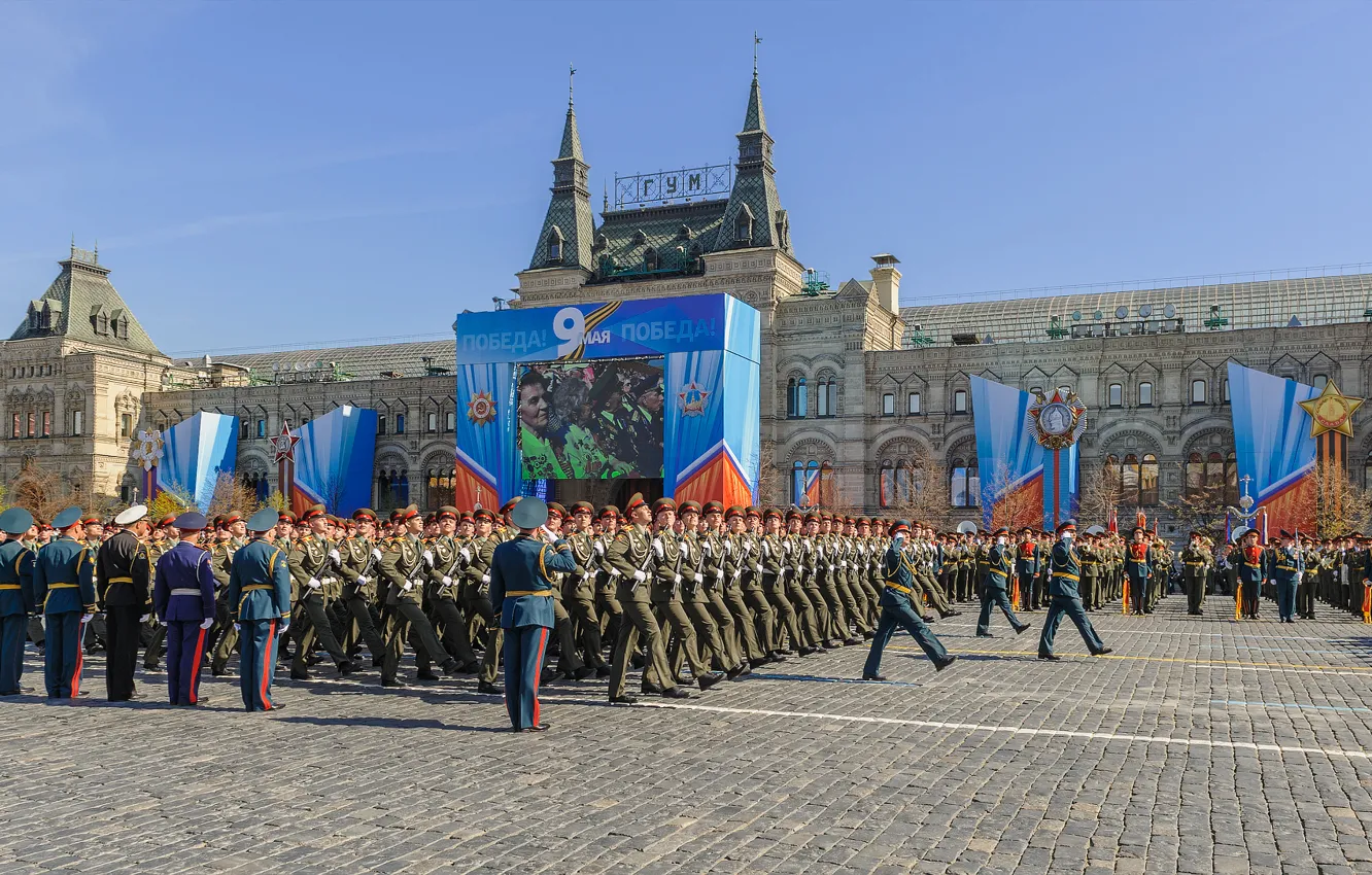 Фото обои солдаты, Москва, Россия, военные, День Победы, Парад Победы, Красная Площадь, 9 Мая