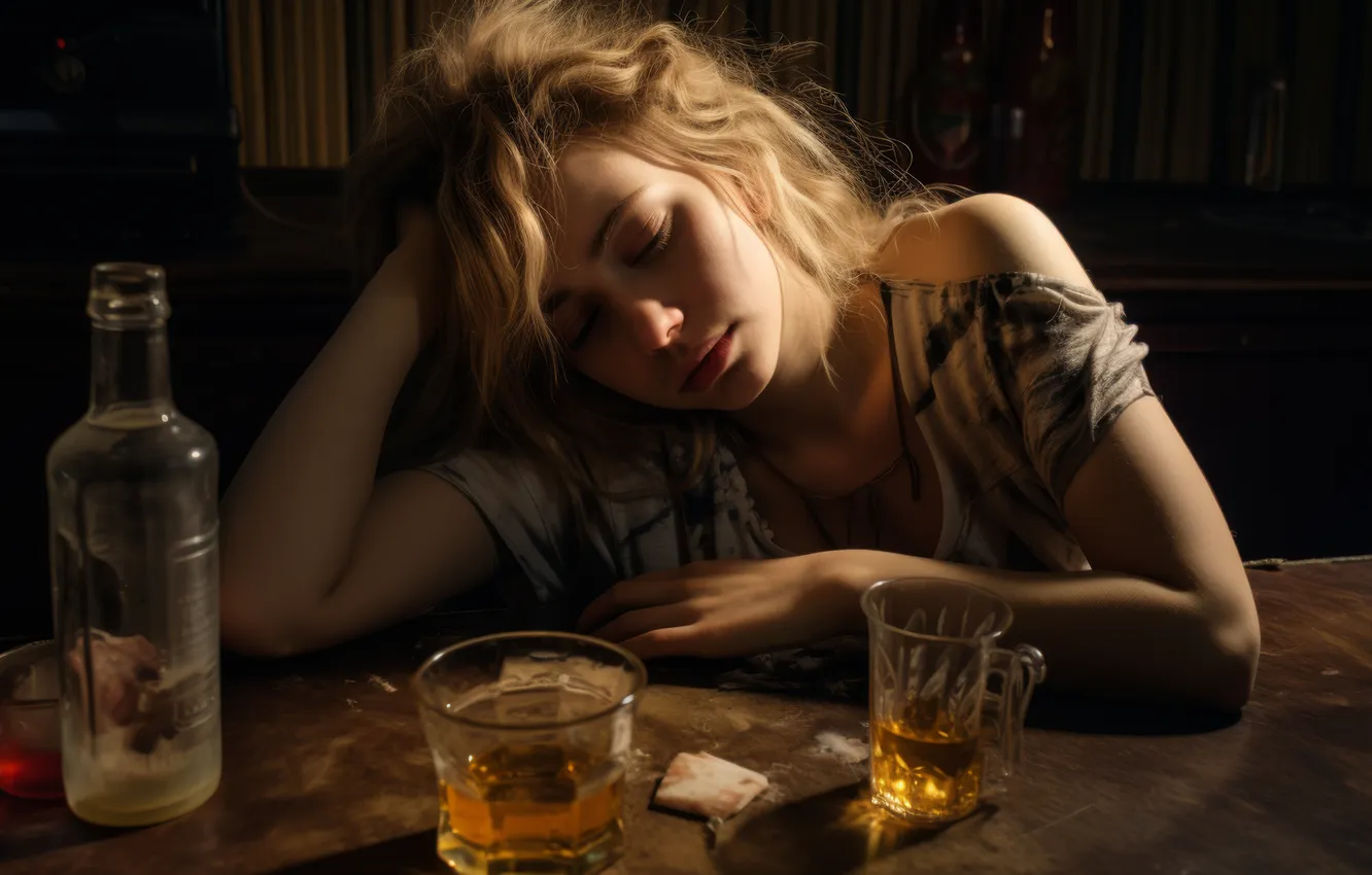Фото обои depression, mood, girlfriend, booze