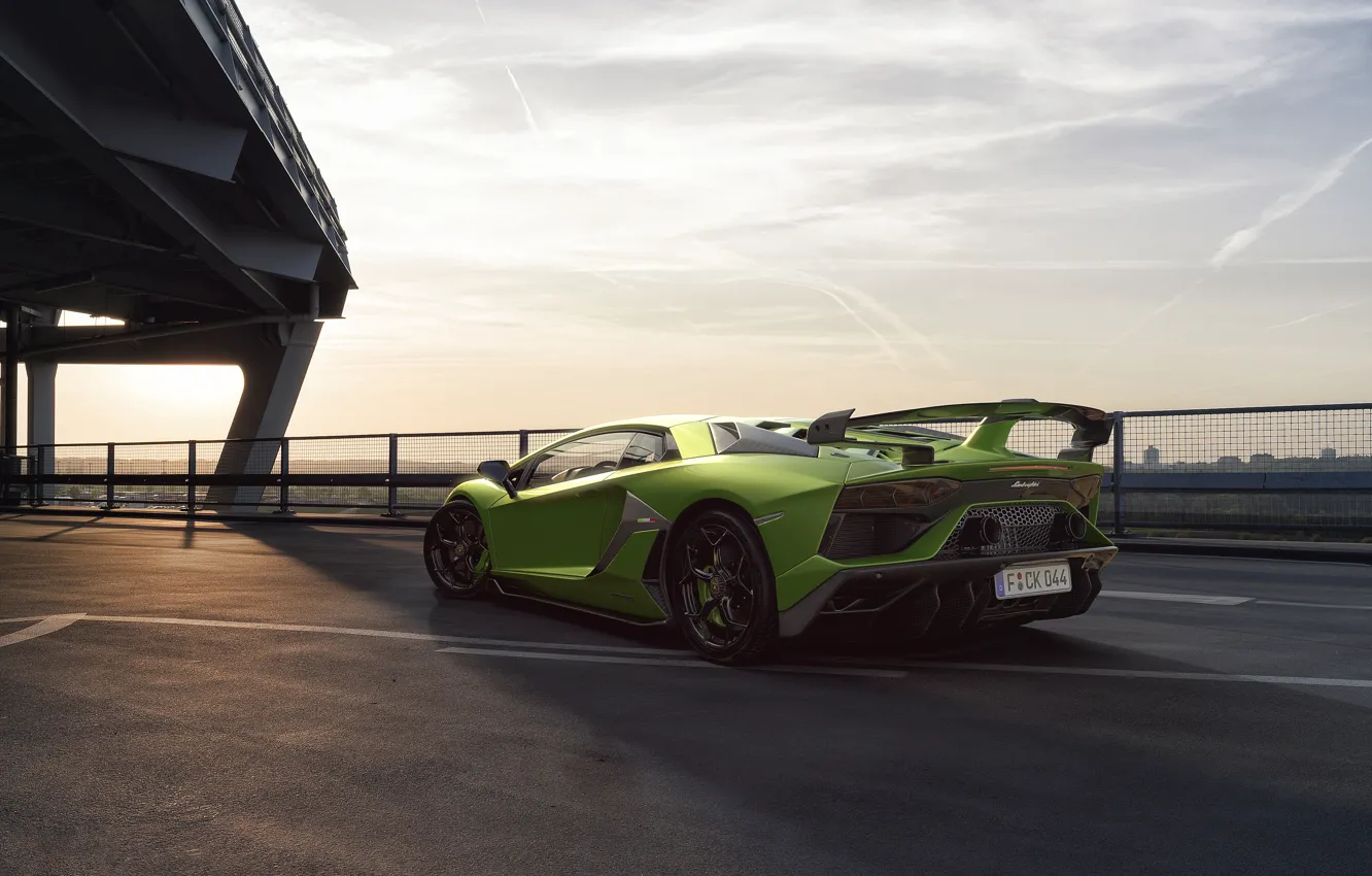 Фото обои Авто, Lamborghini, Зеленый, Машина, Green, Суперкар, Aventador, Спорткар