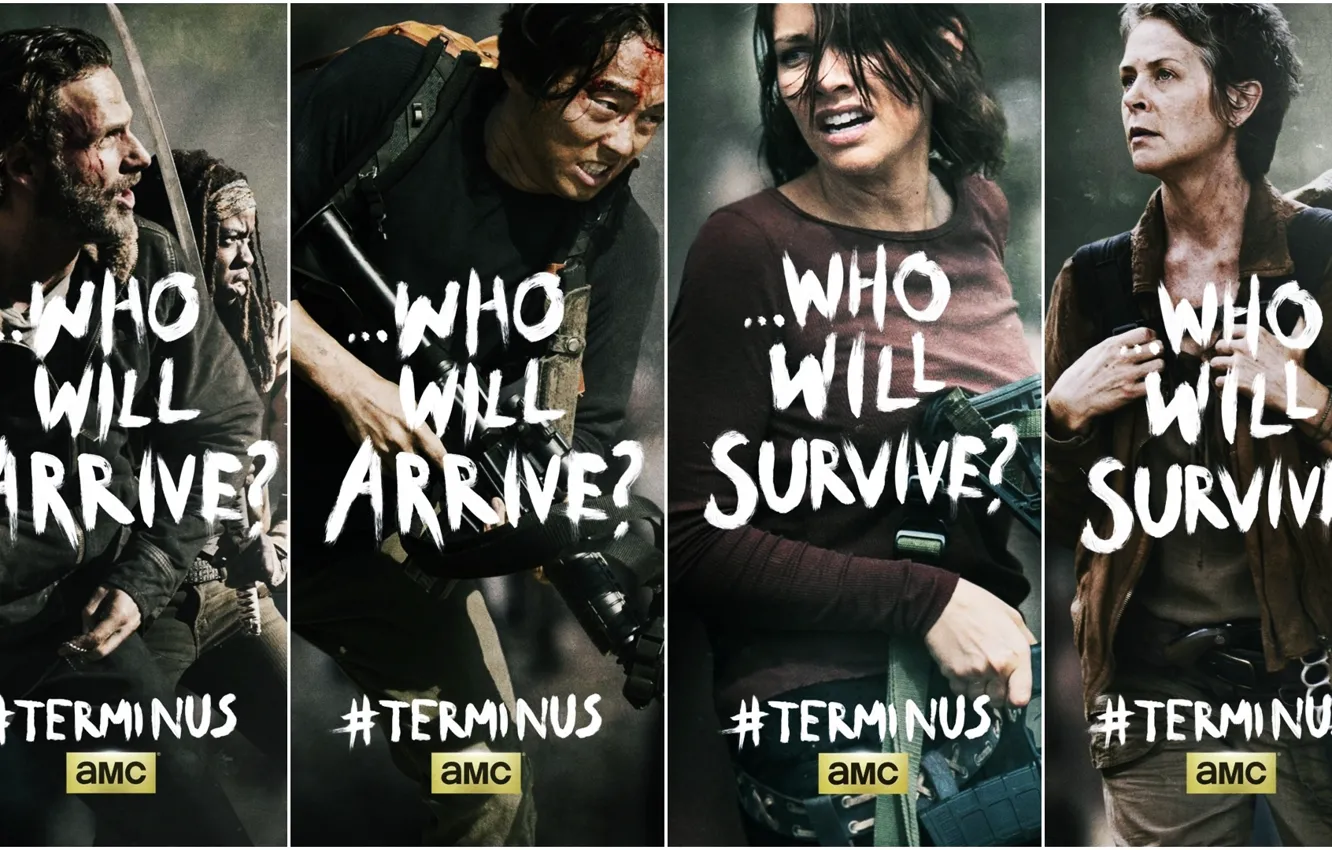 Фото обои AMC, Ходячие Мертвецы, Terminus, Who Will Arrive, Who Will Survive, Walking Dead