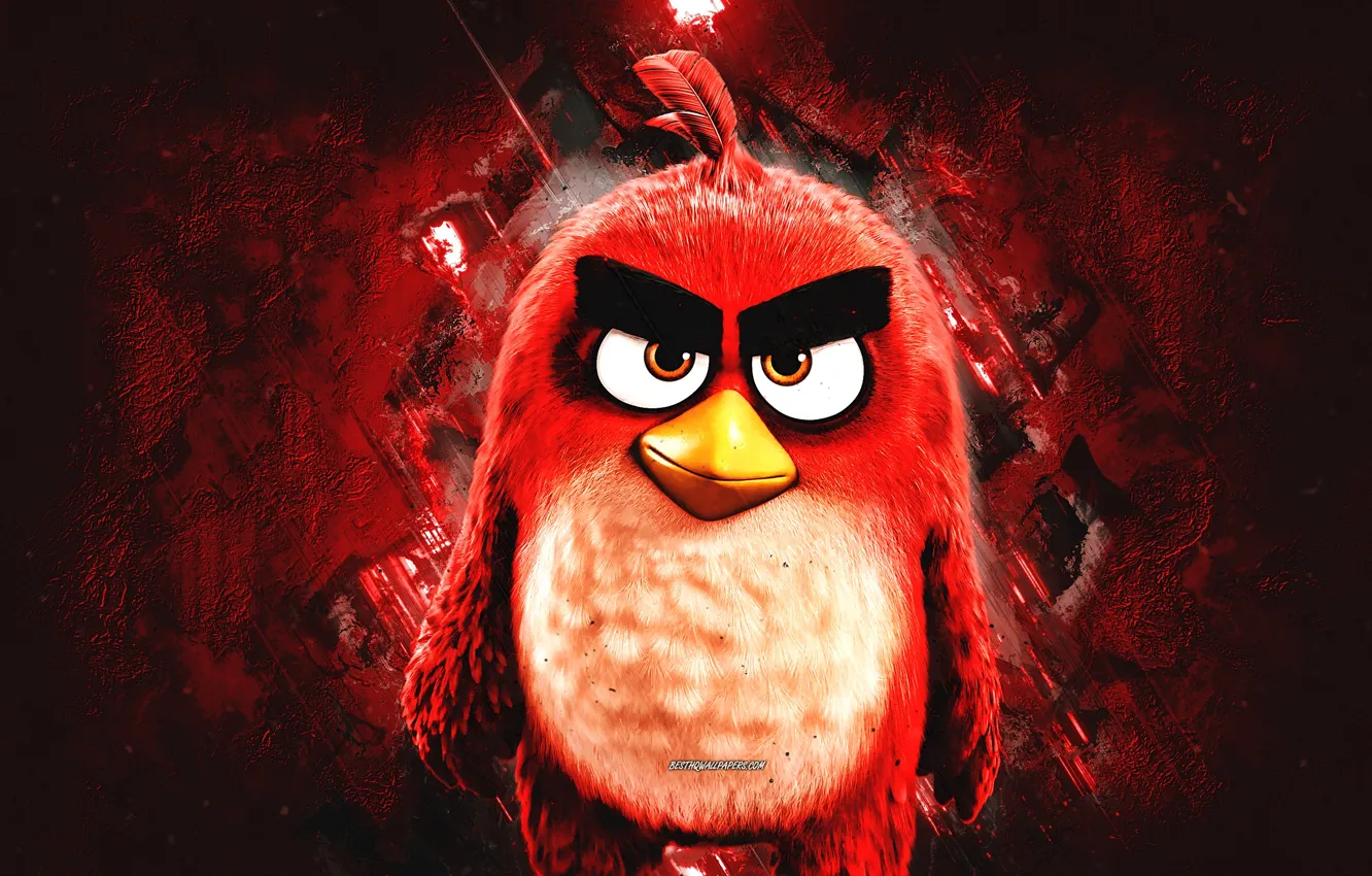 Фото обои Red, The Angry Birds Movie 2, Red characters, Red Angry Birds 2, Angry Birds characters, …