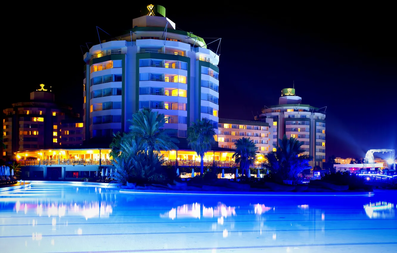Фото обои ночь, Турция, night, Turkey, Antalya, Анталия